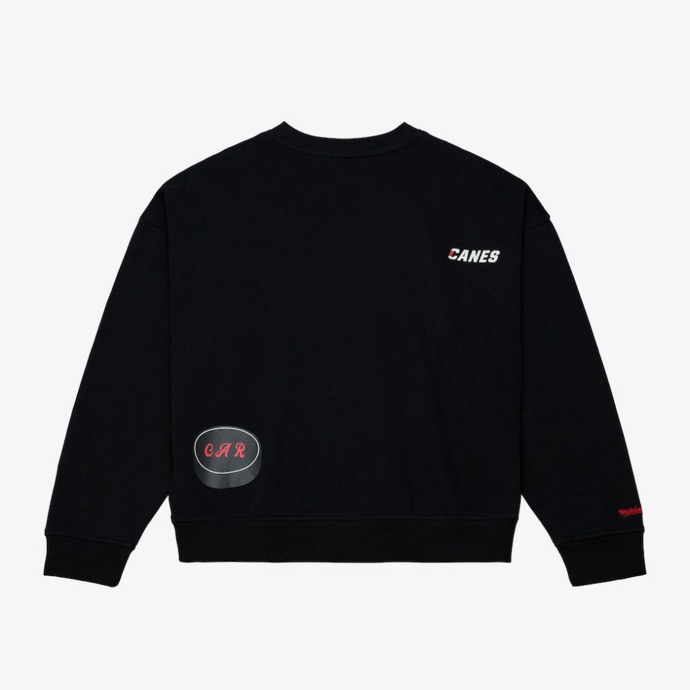 Carolina Hurricanes Mitchell & Ness Women's Crewneck Sweatshirt Black