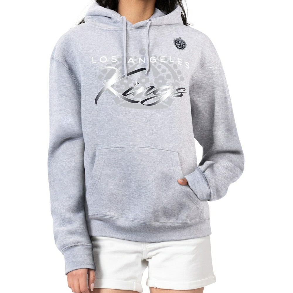 Los Angeles Kings G-III 4Her by Carl Banks Women's Shadow Logo Fleece Hoodie Gray