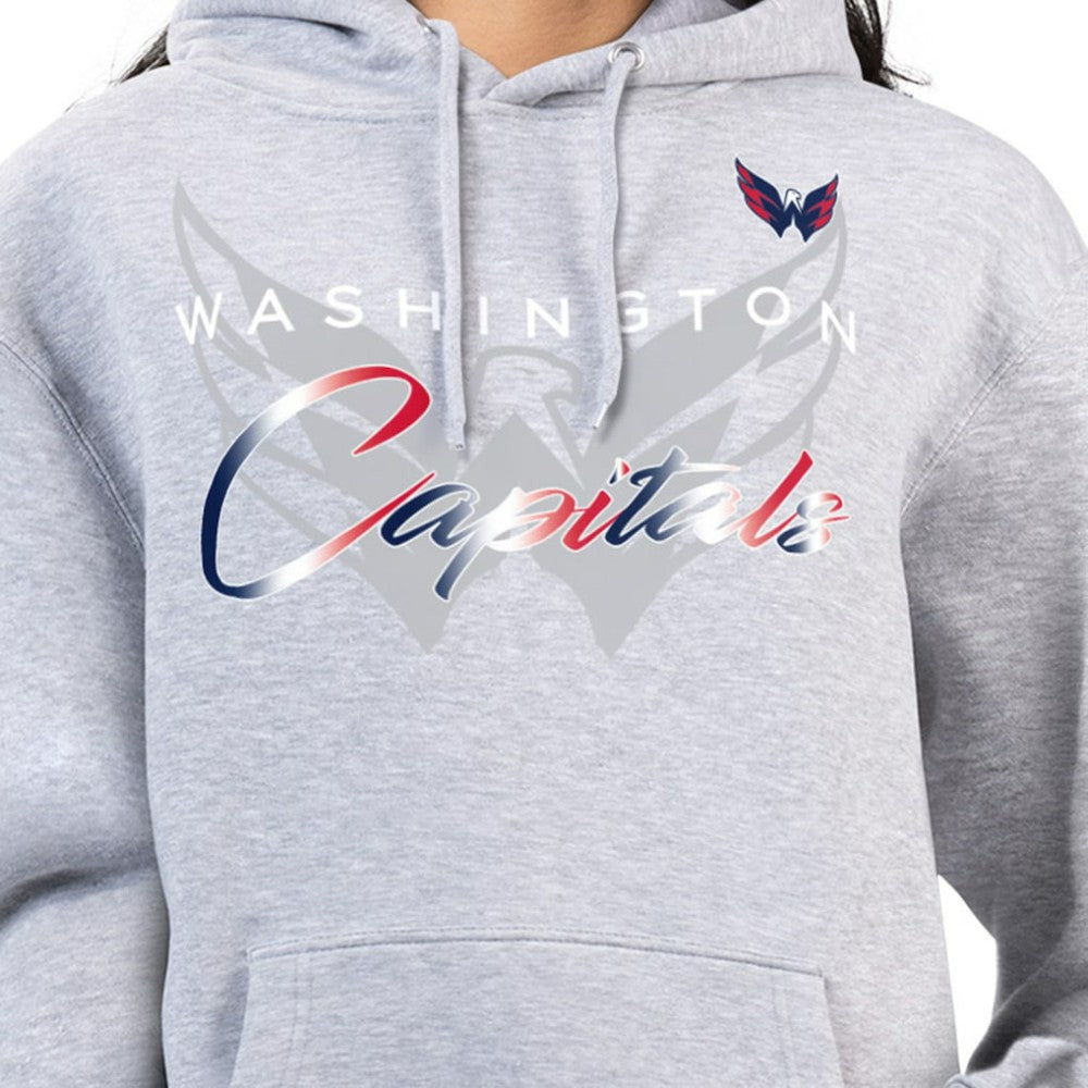 Washington Capitals G-III 4Her by Carl Banks Women's Shadow Logo Fleece Hoodie Gray