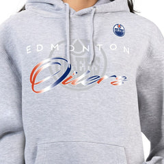 Edmonton Oilers G-III 4Her by Carl Banks Women's Shadow Logo Fleece Hoodie Gray