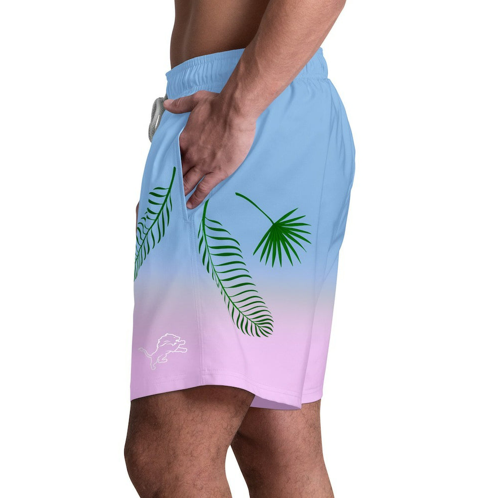 Detroit Lions Margaritaville Sunset On The Beach Swim Shorts - Light Blue on sale
