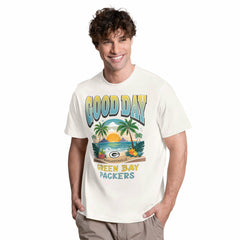 Green Bay Packers Margaritaville Good Day T-Shirt - Cream on sale