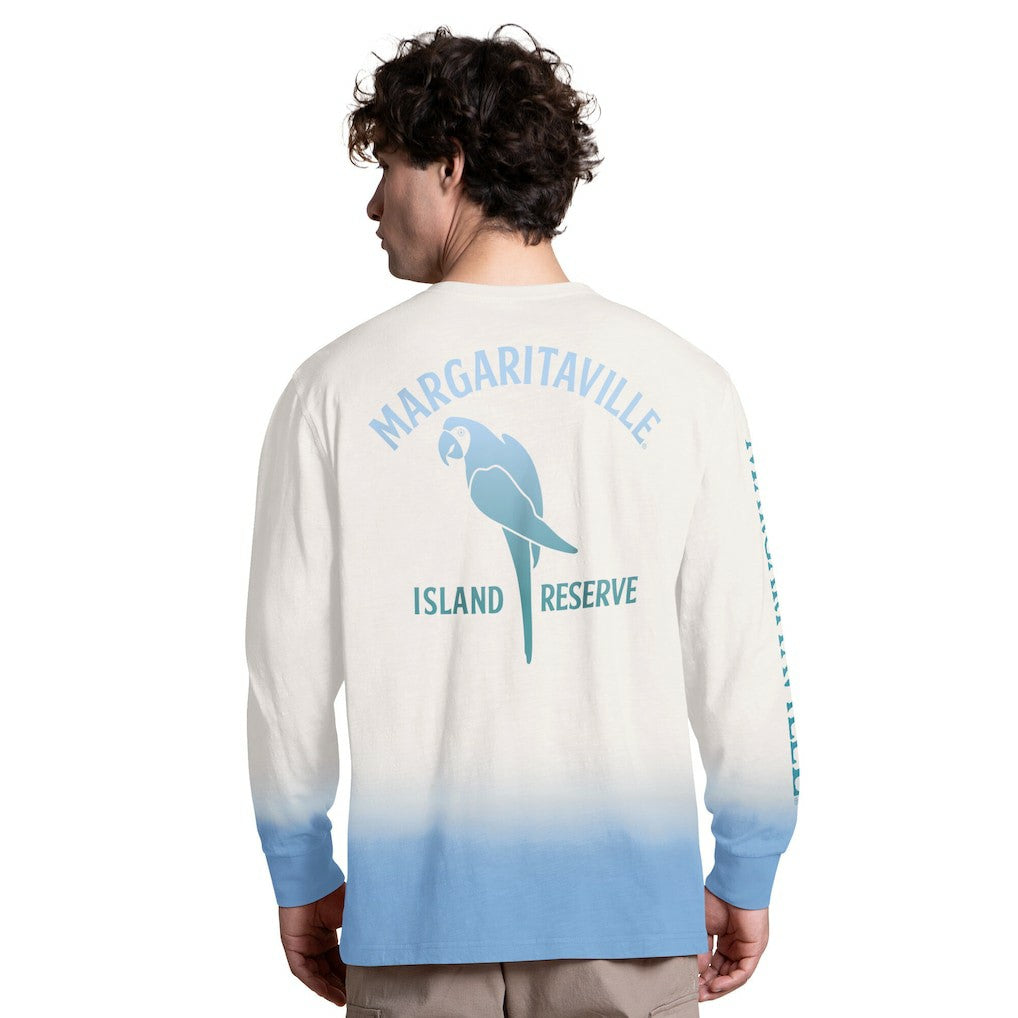Green Bay Packers Margaritaville Island Reserve Long Sleeve Slub Henley Shirt - White/Light Blue for sale