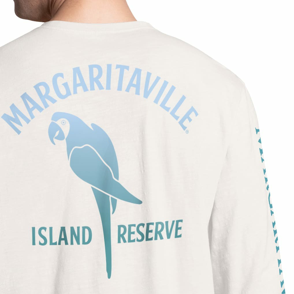 Green Bay Packers Margaritaville Island Reserve Long Sleeve Slub Henley Shirt - White/Light Blue for sale