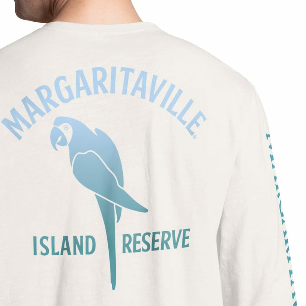 Green Bay Packers Margaritaville Island Reserve Long Sleeve Slub Henley Shirt - White/Light Blue for sale