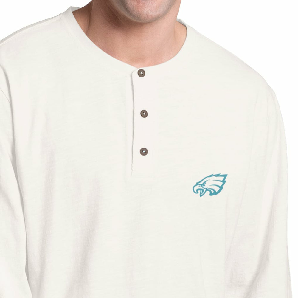 Philadelphia Eagles Margaritaville Island Reserve Long Sleeve Slub Henley Shirt - White/Light Blue online