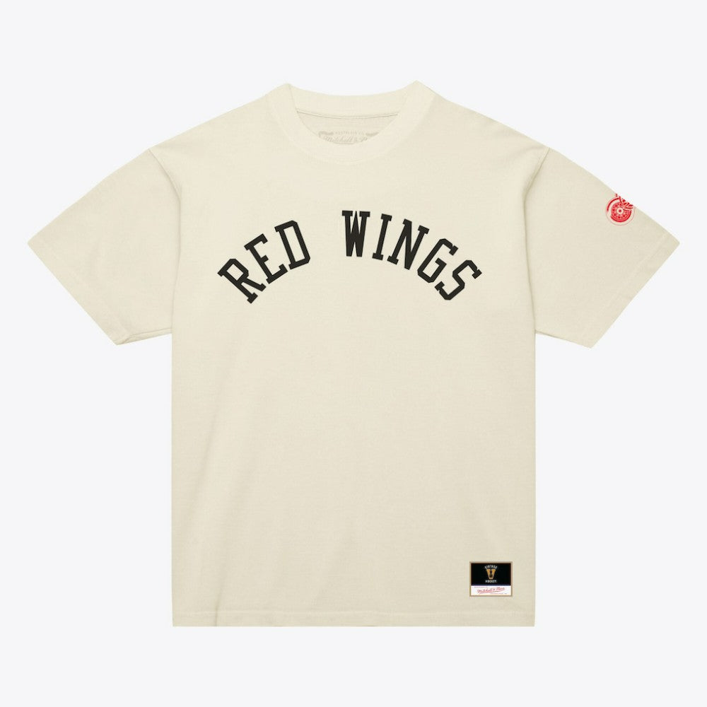 Detroit Red Wings Mitchell & Ness Unisex Arched Team T-Shirt Cream