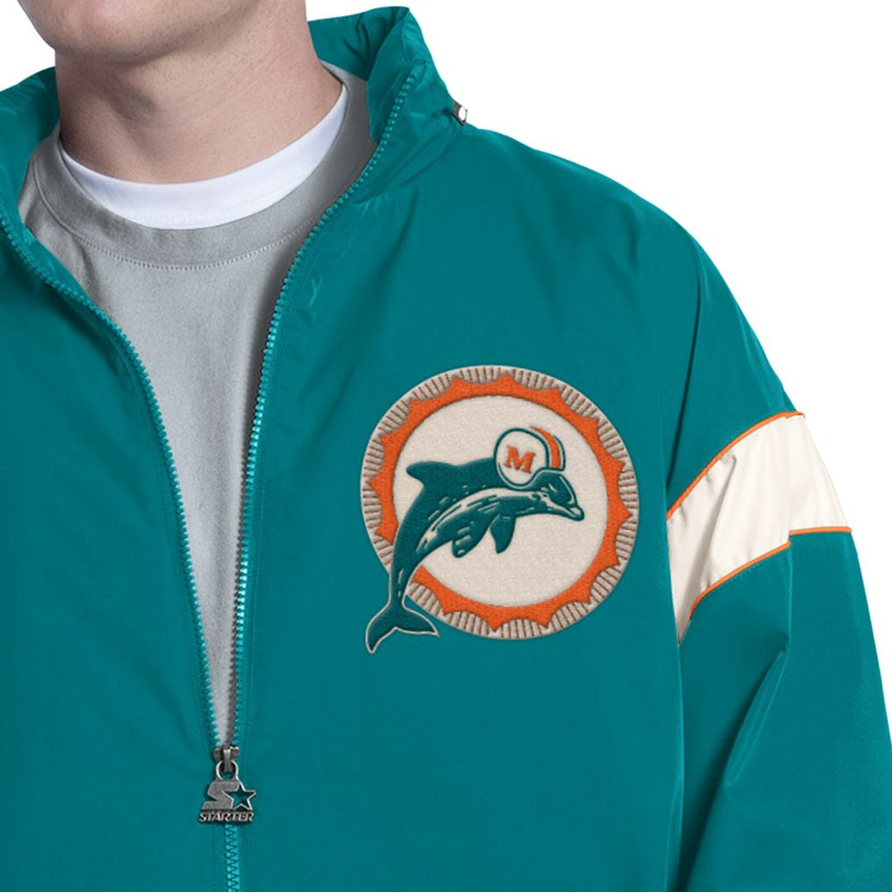Miami Dolphins Starter The Gust Full-Zip Hooded Jacket - Aqua discount