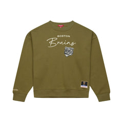Boston Bruins Mitchell & Ness Women's Fleece Sweatshirt Hunter Green