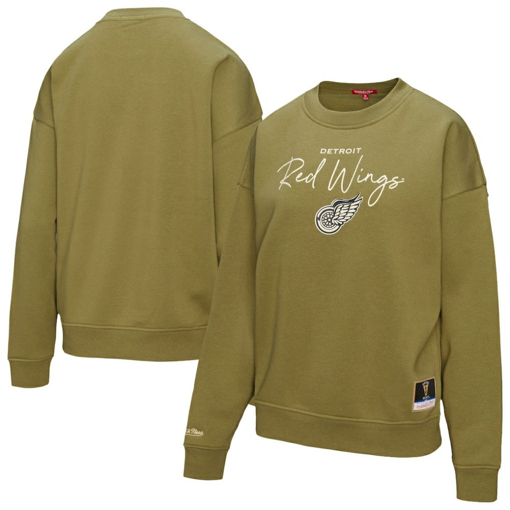 Detroit Red Wings Mitchell & Ness Women's Fleece Sweatshirt Hunter Green