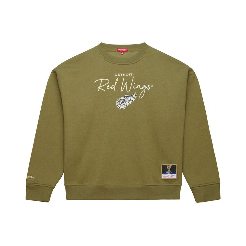 Detroit Red Wings Mitchell & Ness Women's Fleece Sweatshirt Hunter Green