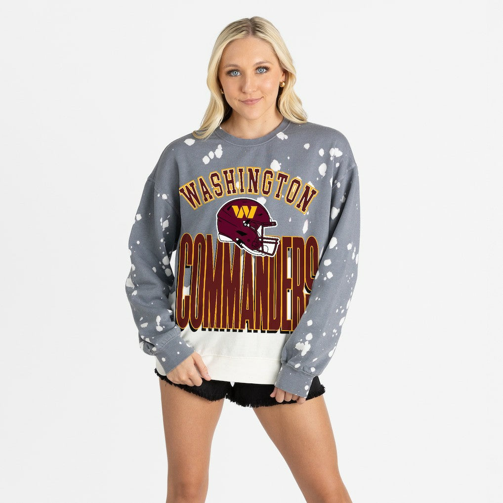 Washington Commanders Gameday Couture Women's Arch Rivals Faded Wash Sweatshirt - Gray online