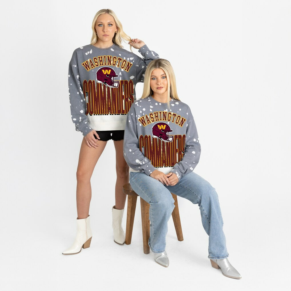 Washington Commanders Gameday Couture Women's Arch Rivals Faded Wash Sweatshirt - Gray online