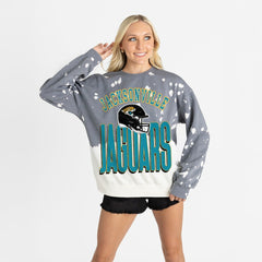Jacksonville Jaguars Gameday Couture Women's Arch Rivals Faded Wash Sweatshirt - Gray online