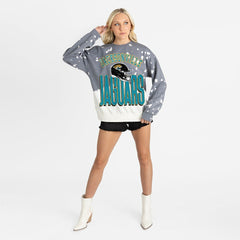 Jacksonville Jaguars Gameday Couture Women's Arch Rivals Faded Wash Sweatshirt - Gray online