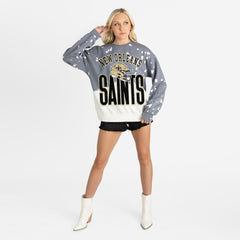 New Orleans Saints Gameday Couture Women's Arch Rivals Faded Wash Sweatshirt - Gray outlet