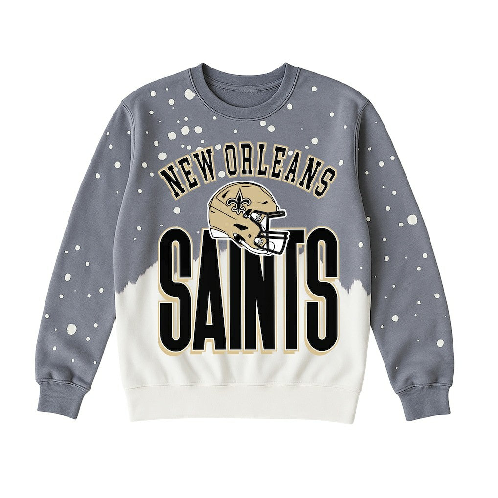 New Orleans Saints Gameday Couture Women's Arch Rivals Faded Wash Sweatshirt - Gray outlet
