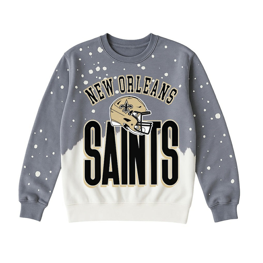 New Orleans Saints Gameday Couture Women's Arch Rivals Faded Wash Sweatshirt - Gray outlet