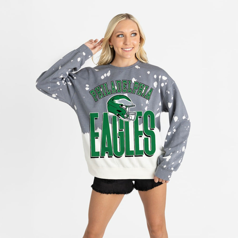 Philadelphia Eagles Gameday Couture Women's Arch Rivals Faded Wash Sweatshirt - Gray cheap