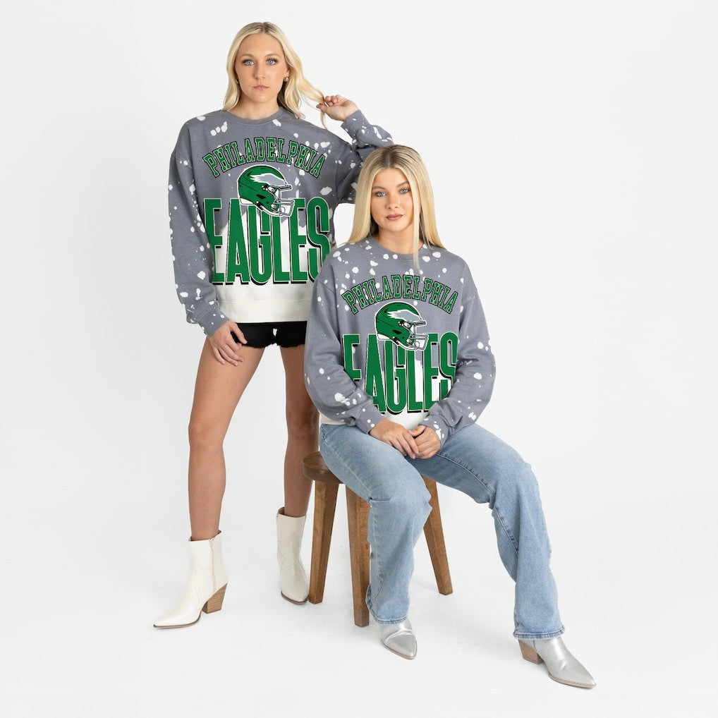 Philadelphia Eagles Gameday Couture Women's Arch Rivals Faded Wash Sweatshirt - Gray cheap