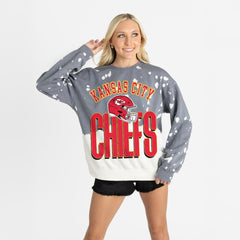 Kansas City Chiefs Gameday Couture Women's Arch Rivals Faded Wash Sweatshirt - Gray discount