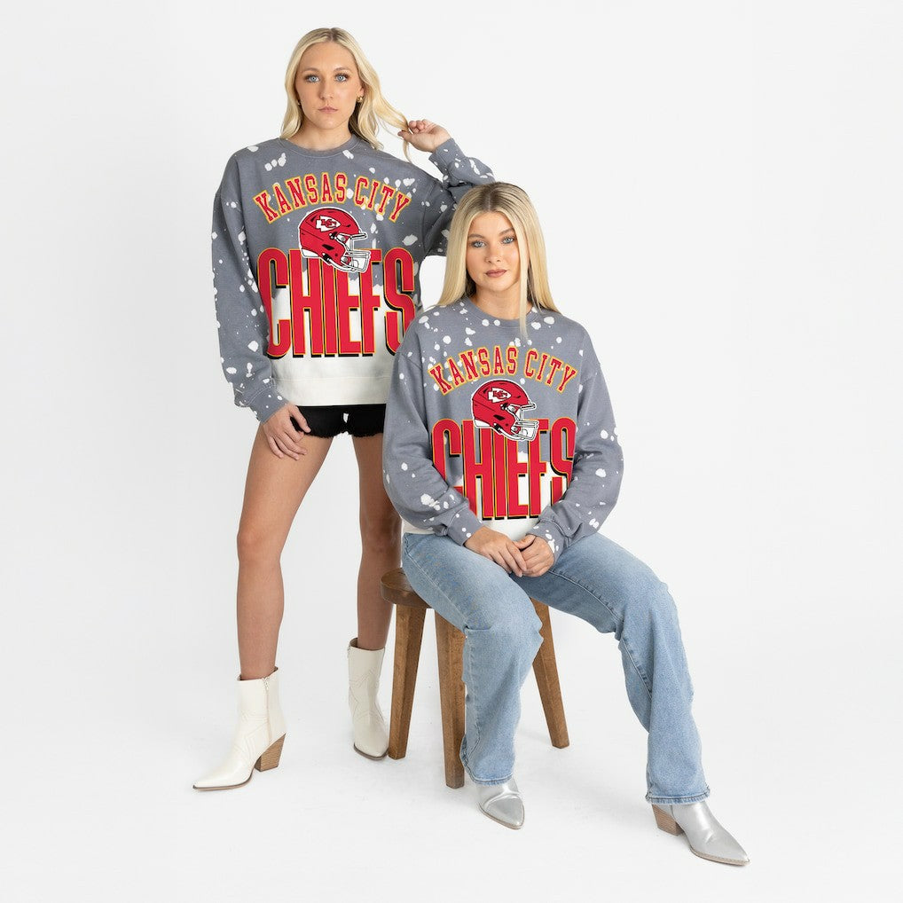 Kansas City Chiefs Gameday Couture Women's Arch Rivals Faded Wash Sweatshirt - Gray discount