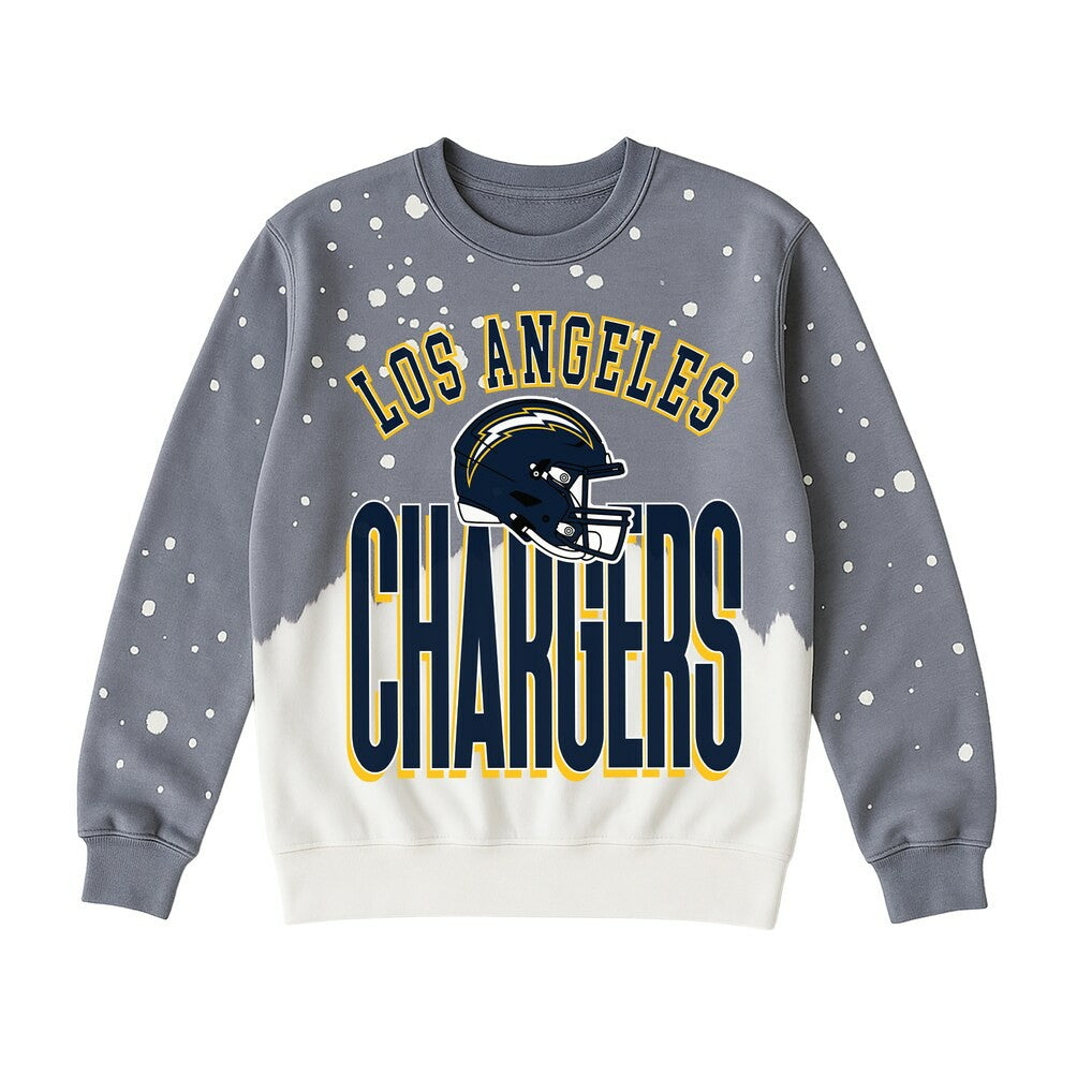 Los Angeles Chargers Gameday Couture Women's Arch Rivals Faded Wash Sweatshirt - Gray sale