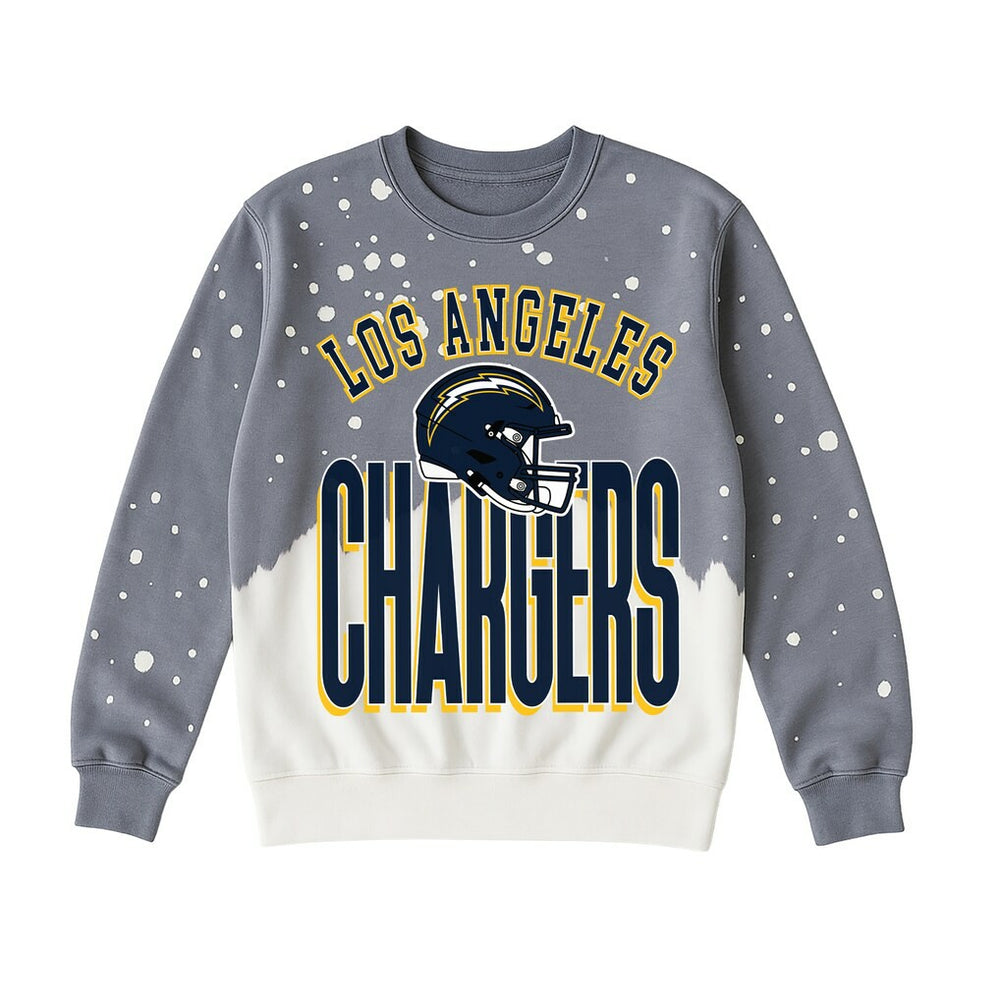 Los Angeles Chargers Gameday Couture Women's Arch Rivals Faded Wash Sweatshirt - Gray sale