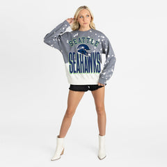 Seattle Seahawks Gameday Couture Women's Arch Rivals Faded Wash Sweatshirt - Gray outlet