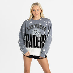 Las Vegas Raiders Gameday Couture Women's Arch Rivals Faded Wash Sweatshirt - Gray online