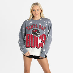 Tampa Bay Buccaneers Gameday Couture Women's Arch Rivals Faded Wash Sweatshirt - Gray sale