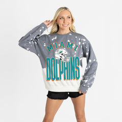 Miami Dolphins Gameday Couture Women's Arch Rivals Faded Wash Sweatshirt - Gray cheap