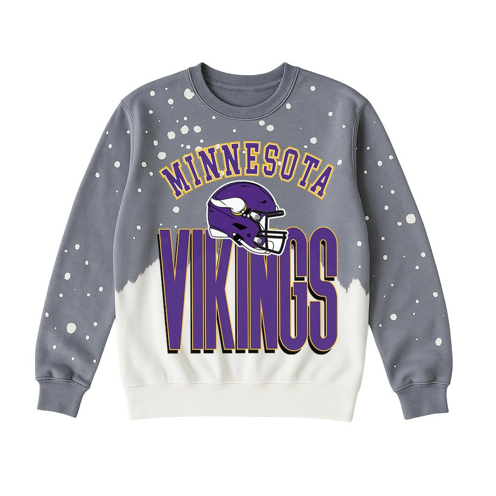 Minnesota Vikings Gameday Couture Women's Arch Rivals Faded Wash Sweatshirt - Gray for sale