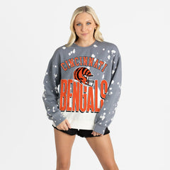 Cincinnati Bengals Gameday Couture Women's Arch Rivals Faded Wash Sweatshirt - Gray cheap