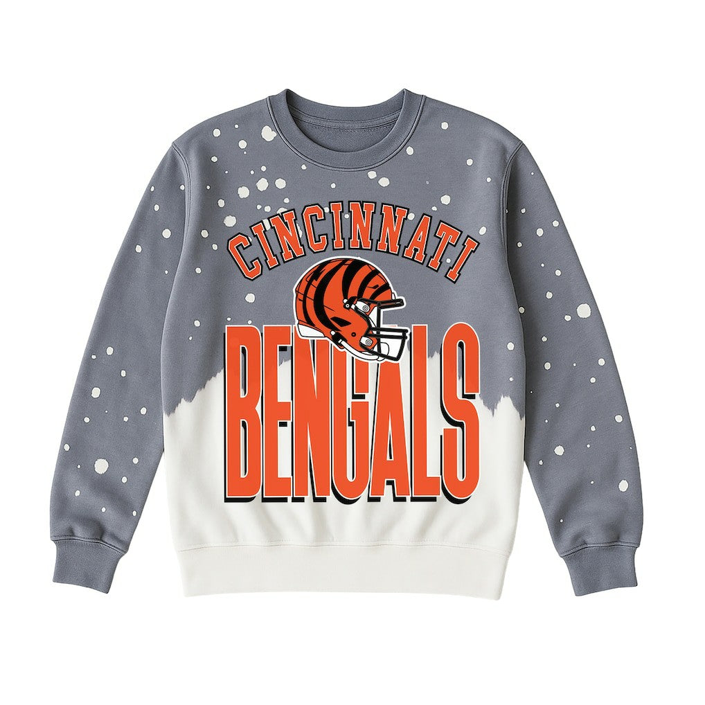 Cincinnati Bengals Gameday Couture Women's Arch Rivals Faded Wash Sweatshirt - Gray cheap