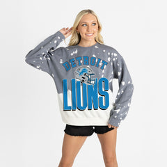 Detroit Lions Gameday Couture Women's Arch Rivals Faded Wash Sweatshirt - Gray cheap