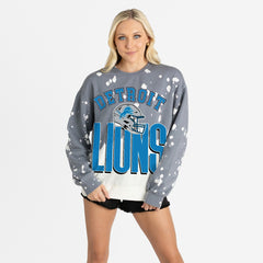 Detroit Lions Gameday Couture Women's Arch Rivals Faded Wash Sweatshirt - Gray cheap