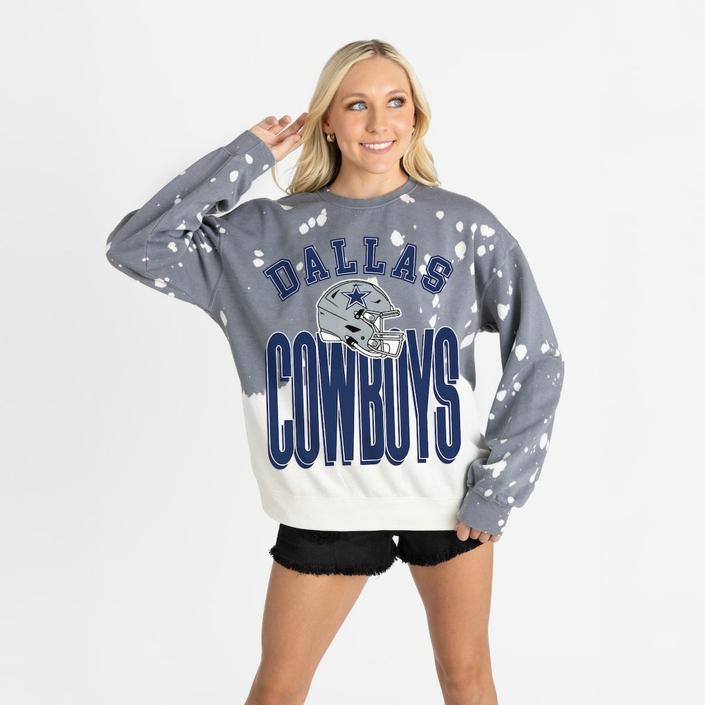 Dallas Cowboys Gameday Couture Women's Arch Rivals Faded Wash Sweatshirt - Gray cheap