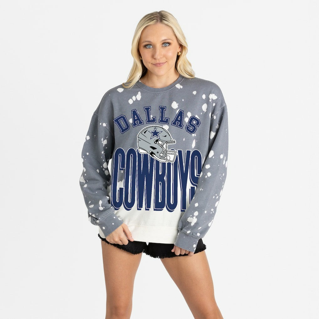 Dallas Cowboys Gameday Couture Women's Arch Rivals Faded Wash Sweatshirt - Gray cheap