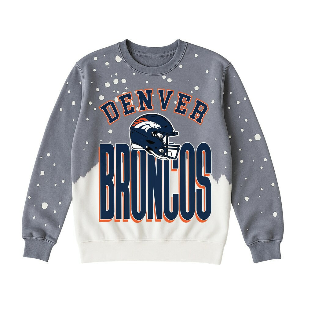 Denver Broncos Gameday Couture Women's Arch Rivals Faded Wash Sweatshirt - Gray for sale