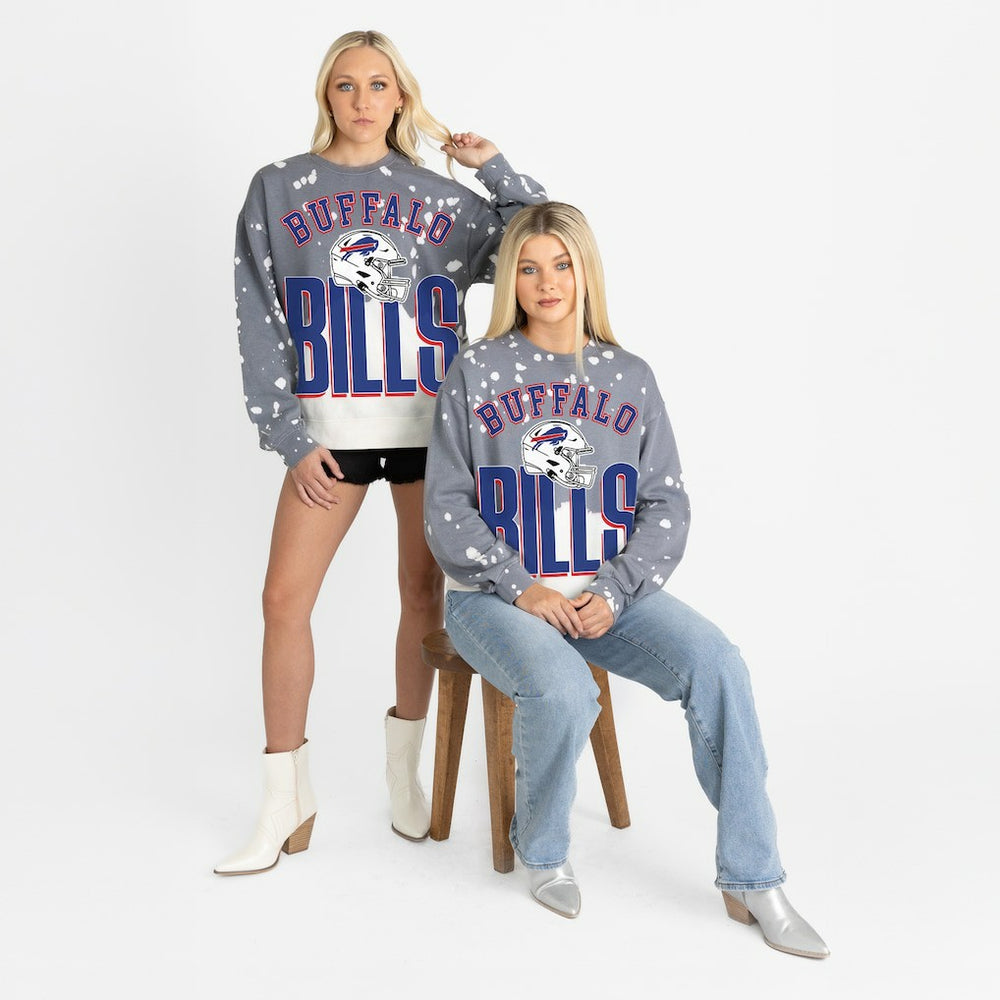 Buffalo Bills Gameday Couture Women's Arch Rivals Faded Wash Sweatshirt - Gray discount