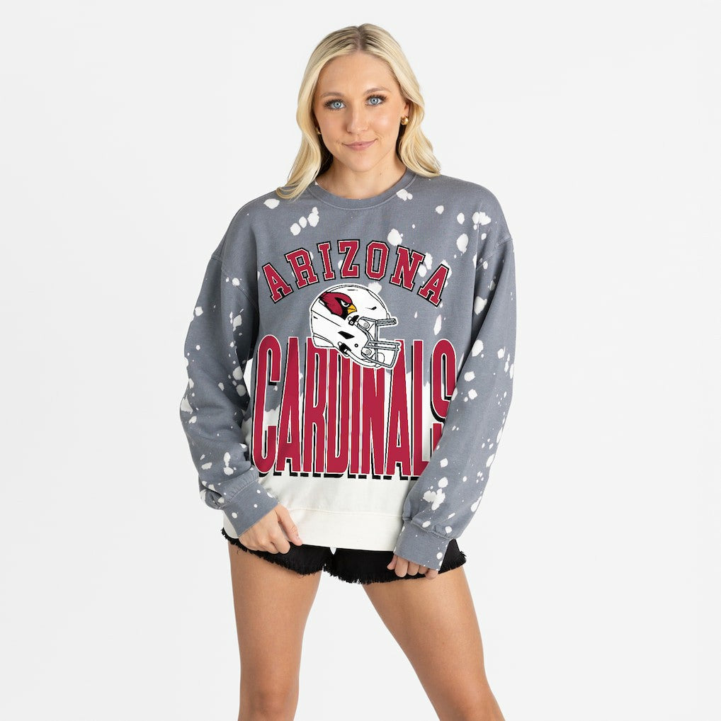 Arizona Cardinals Gameday Couture Women's Arch Rivals Faded Wash Sweatshirt - Gray online