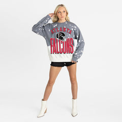 Atlanta Falcons Gameday Couture Women's Arch Rivals Faded Wash Sweatshirt - Gray for sale