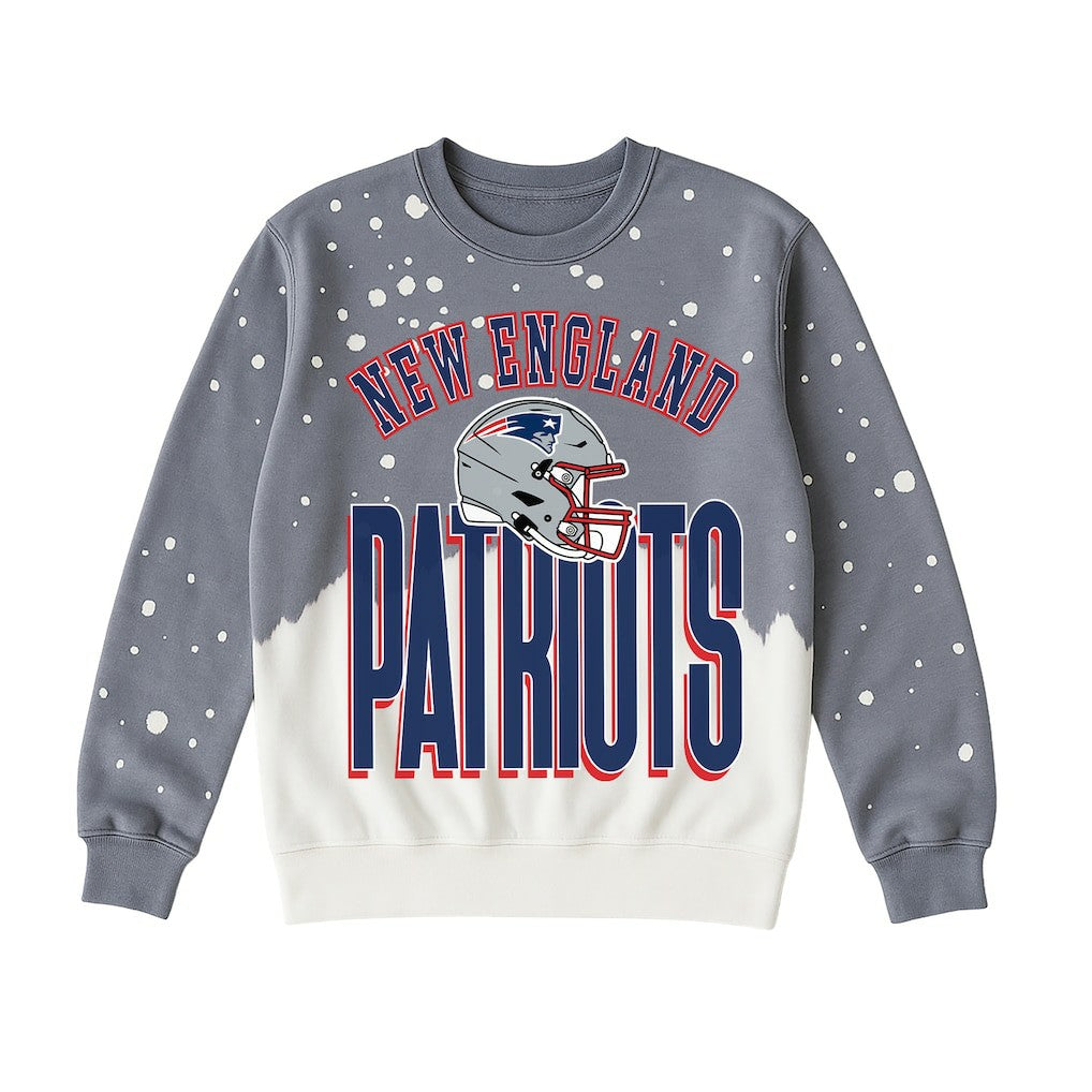 New England Patriots Gameday Couture Women's Arch Rivals Faded Wash Sweatshirt - Gray for sale