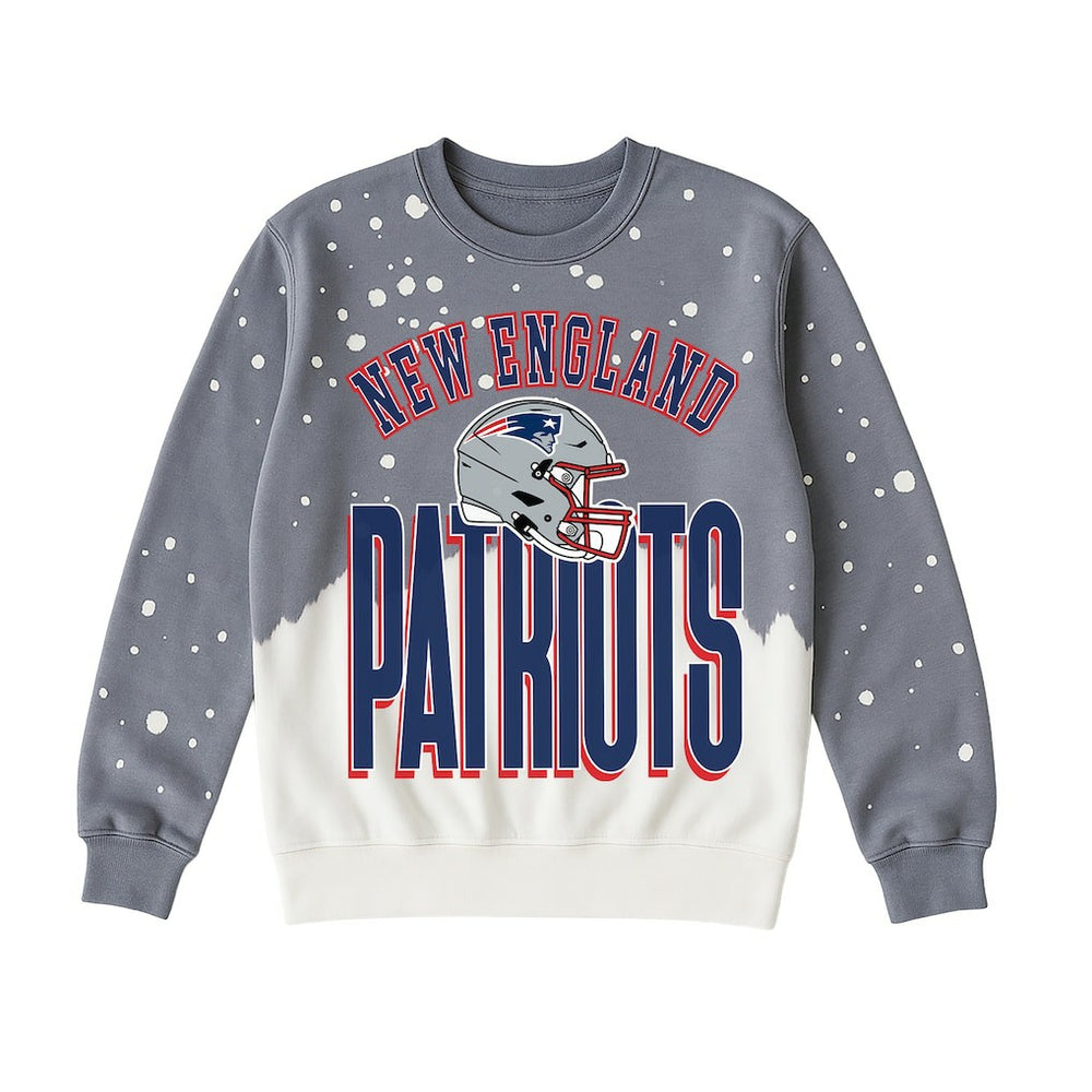 New England Patriots Gameday Couture Women's Arch Rivals Faded Wash Sweatshirt - Gray for sale