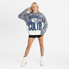 Indianapolis Colts Gameday Couture Women's Arch Rivals Faded Wash Sweatshirt - Gray for sale
