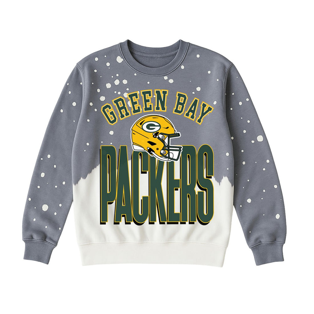 Green Bay Packers Gameday Couture Women's Arch Rivals Faded Wash Sweatshirt - Gray on sale