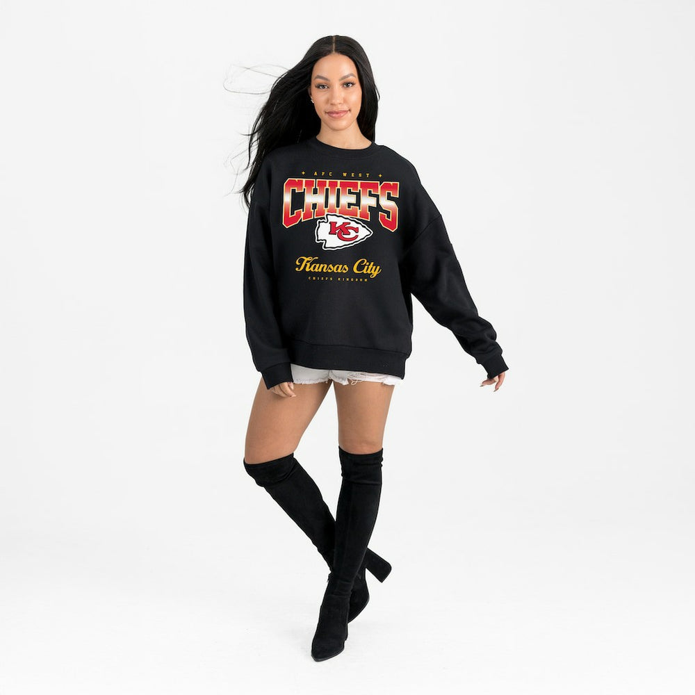 Kansas City Chiefs Gameday Couture Women's Powerhouse Play Premium Fleece Sweatshirt - Black sale
