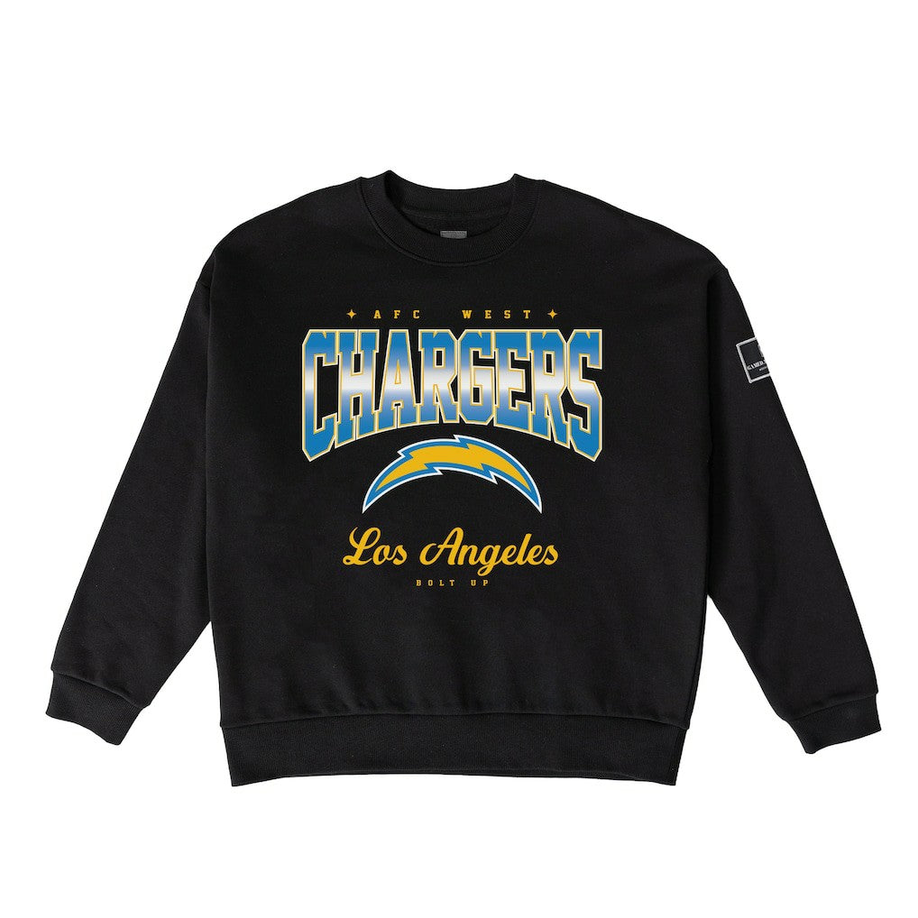 Los Angeles Chargers Gameday Couture Women's Powerhouse Play Premium Fleece Sweatshirt - Black outlet