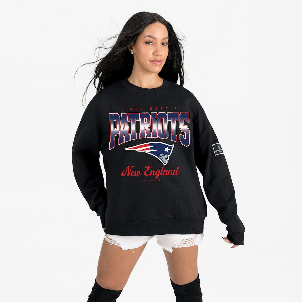 New England Patriots Gameday Couture Women's Powerhouse Play Premium Fleece Sweatshirt - Black sale